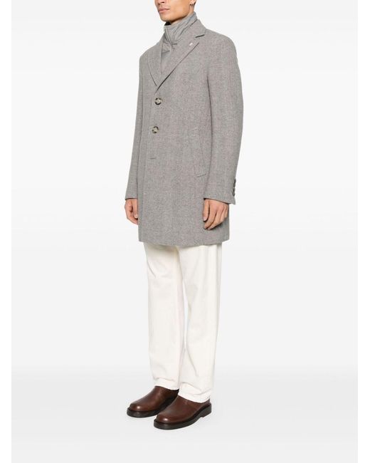 Manuel Ritz Gray Wool Coat for men