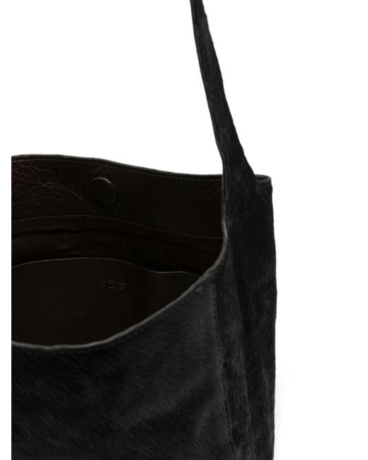 Alysi Black Leather Bucket Bag