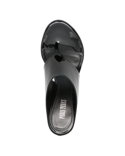 Paris Texas Black Lidia Leather Thong Sandals