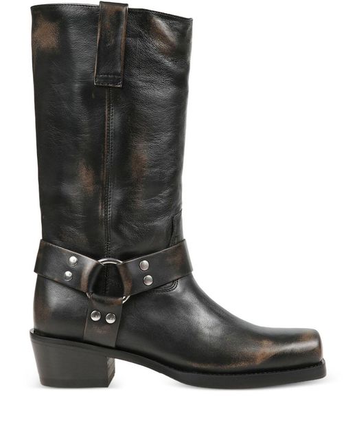 Paris Texas Black Roxy Leather Boots