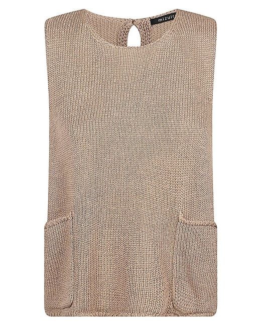 MIZUIRO Brown Cotton Vest