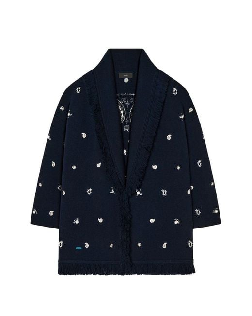Alanui Blue Echoes Of The Bandana Cashmere Cardigan