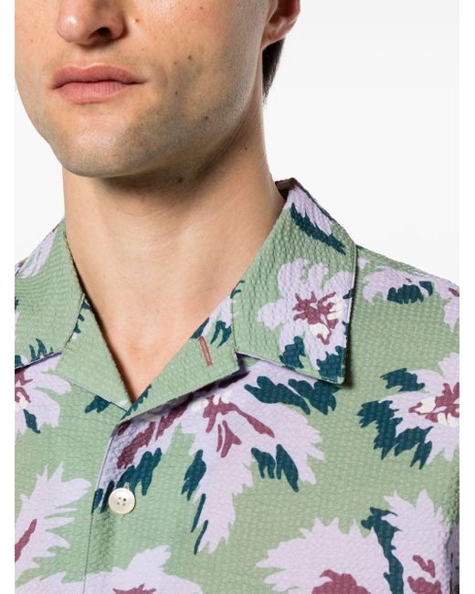 Paul Smith Gray Printed Casual Shirt for men