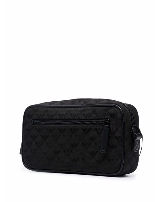 Emporio Armani Black Allover Logo Beauty-Case for men