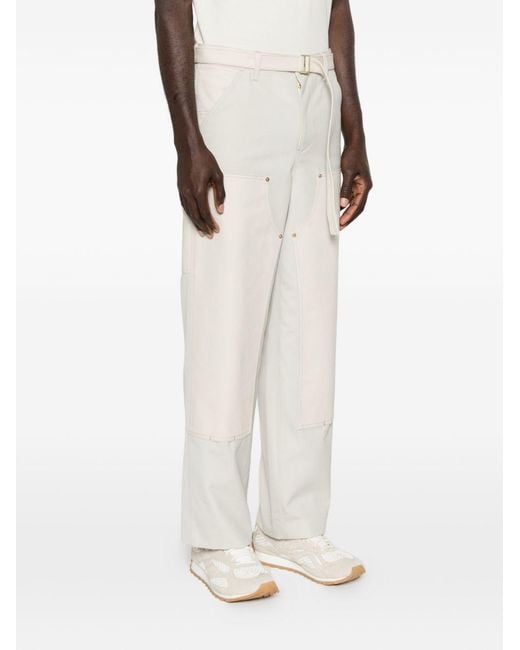 SACAI X CARHARTT WIP White Wool Blend Trousers for men