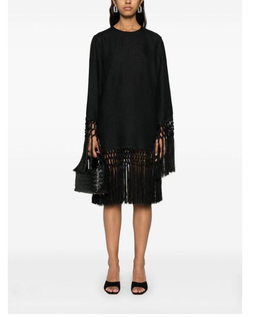 Taller Marmo Black Murray Linen Short Dress