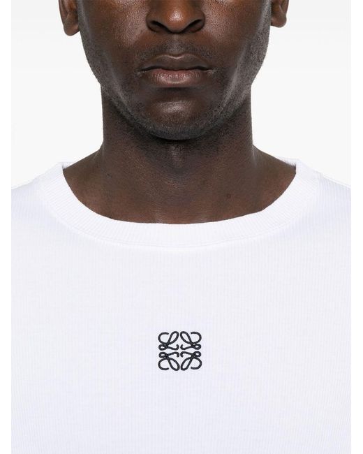 Loewe White Anagram Cotton T-Shirt for men