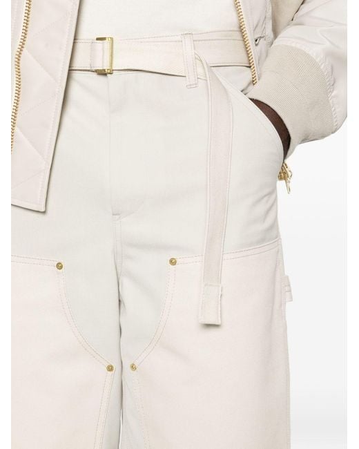 SACAI X CARHARTT WIP White Wool Blend Trousers for men