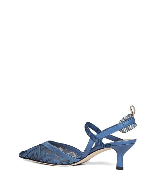 Fendi Blue Colibrì Lite Slingback Pumps