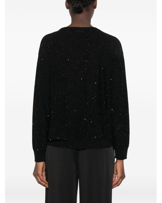 Fabiana Filippi Black Wool Crewneck Sweater