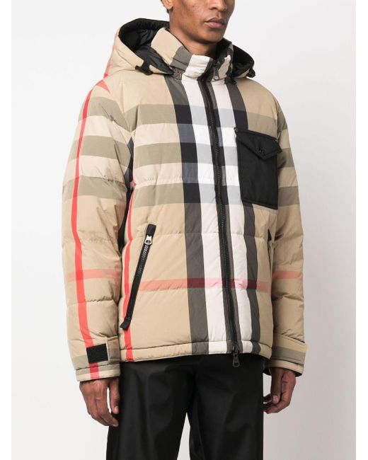 burberry men's rutland check reversible down jacket size xl