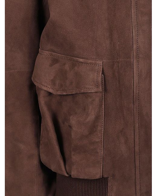 Loewe Brown Suede Leather Bomber Jacket