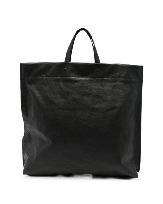 Lihann George Black Matti Leather Tote Bag