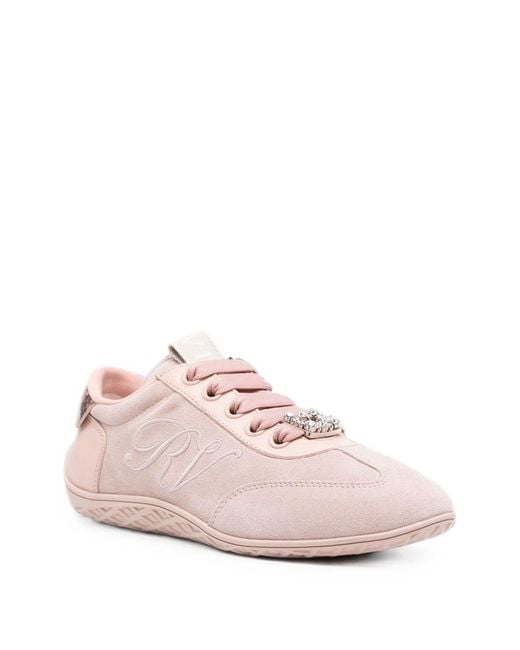 Roger Vivier Pink Viv Low Strass Sneakers