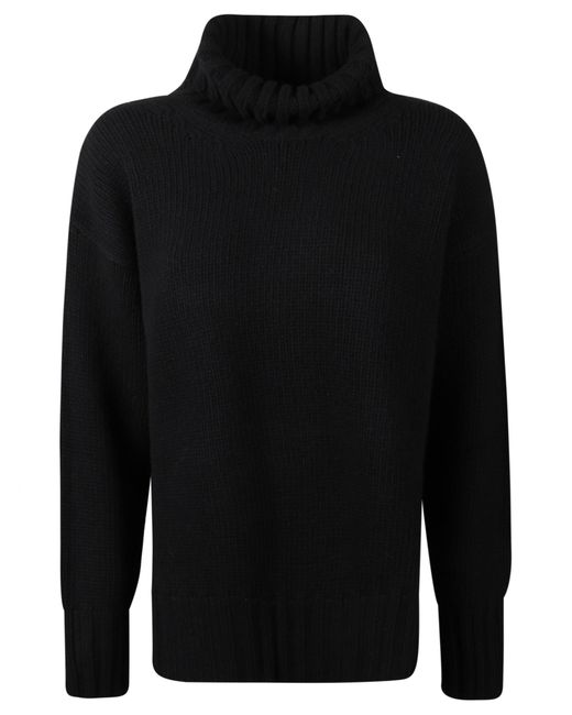 Jucca Black Oversized Turtleneck Jumper