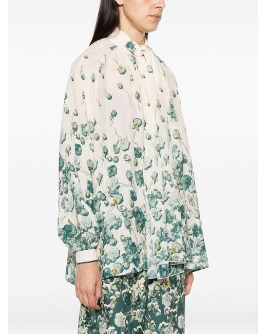 F.R.S For Restless Sleepers Green Silk Blend Printed Shirt