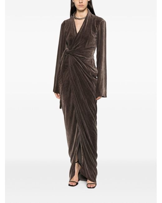 Rick Owens Brown Draped Maxi Dress