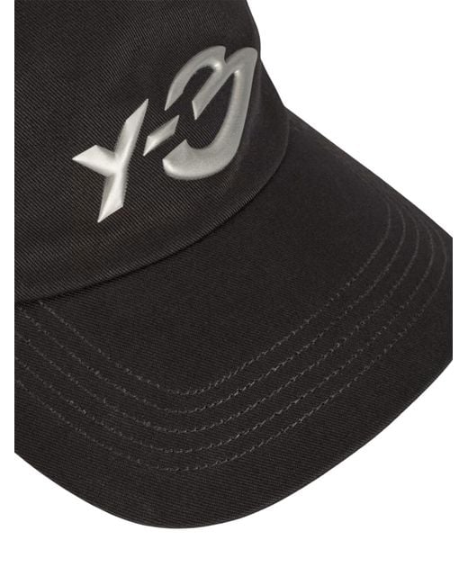 Y-3 Black Graphic Logo Hat for men