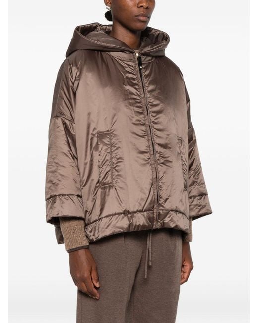 Max Mara Brown Nylon Padded Blouson Jacket
