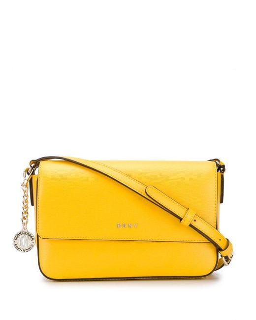 DKNY Yellow Bryant Leather Crossbody Bag