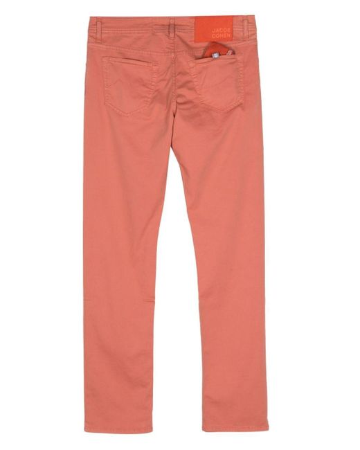 Jacob Cohen Red Pocket-square Low-rise Jeans for men