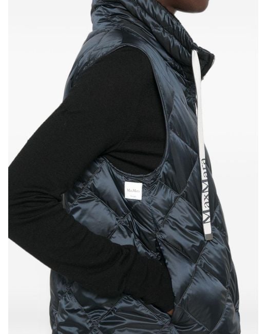 Max Mara Blue Quilted Down Vest