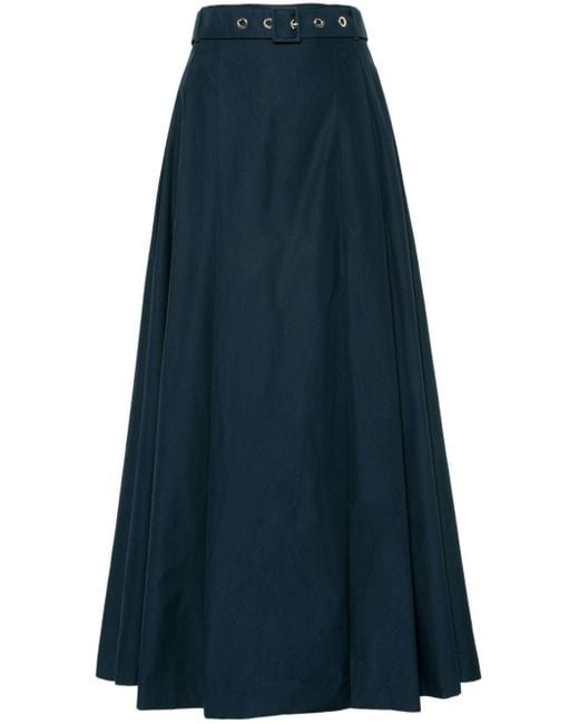 Max Mara Blue Cotton Long Skirt