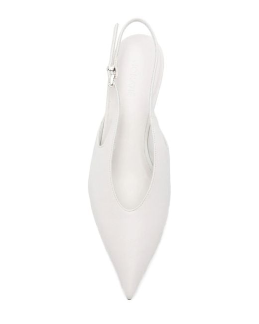 Vic Matié White Leather Slingbacks
