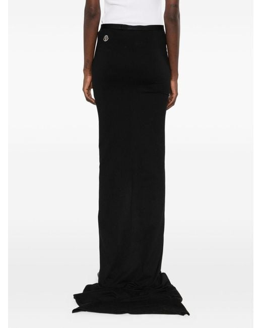 Moncler Black Cotton Long Skirt