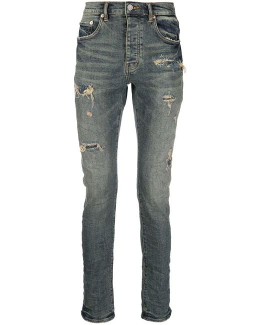Purple Brand distressed-effect low-rise jeans price in Doha Qatar