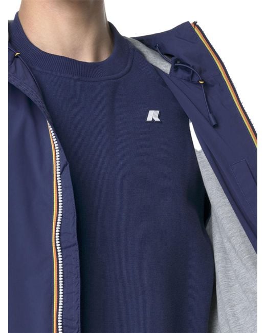 K-Way Blue Stretch Nylon Jacket for men