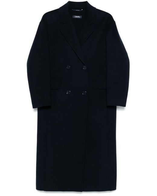 Max Mara Blue Wool Long Coat