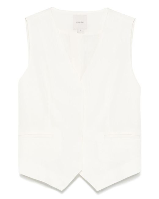 Calvin Klein White Vest Tech Texture