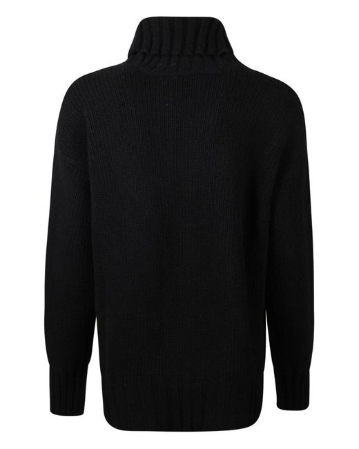 Jucca Black Oversized Turtleneck Jumper
