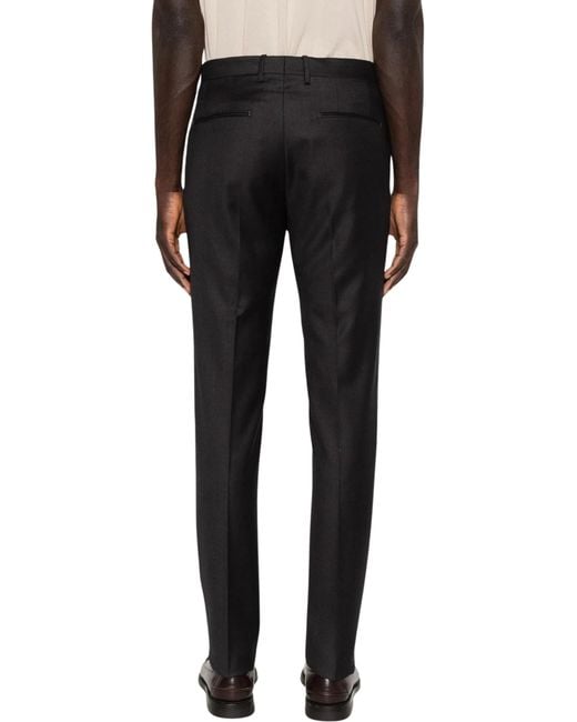 Tagliatore Gray Pocket Belt-Loop Trousers for men