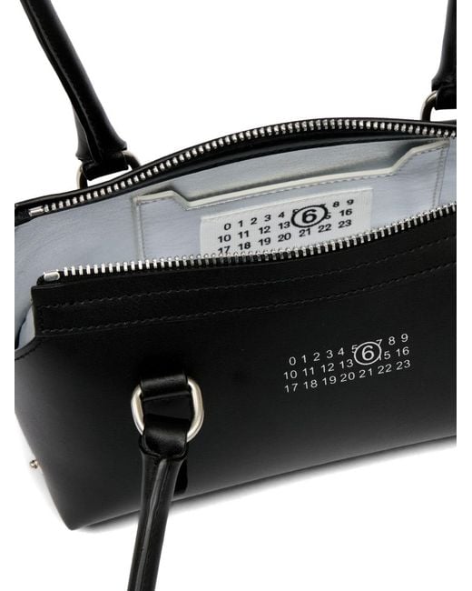 MM6 by Maison Margiela Black Japanese Mini Leather Shoulder Bag