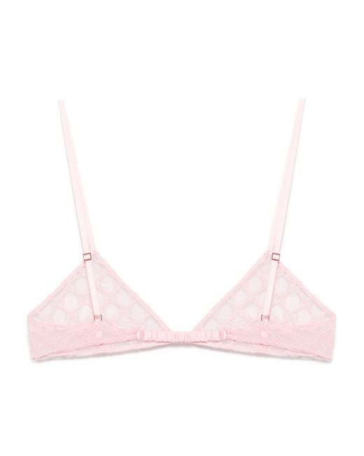 Gucci Pink Gg Tulle Bra