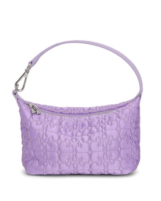 Ganni Purple Butterfly Quilted Mini Bag