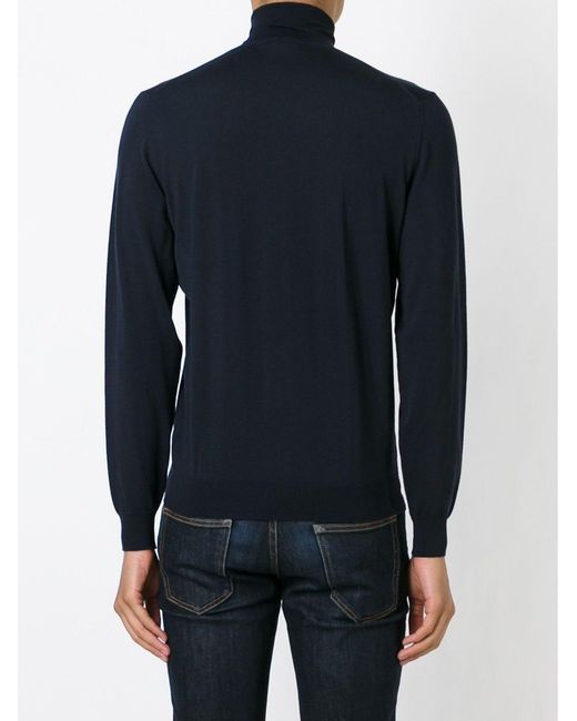 Drumohr Blue Turtle-Neck Sweater for men