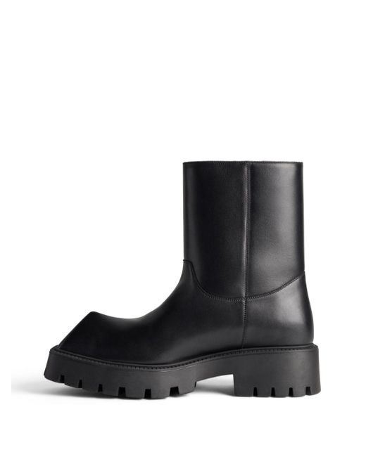 Balenciaga Black Rhino 20mm Leather Ankle Boots for men