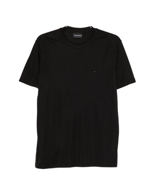 Emporio Armani Black Modal And Silk Blend T-Shirt for men