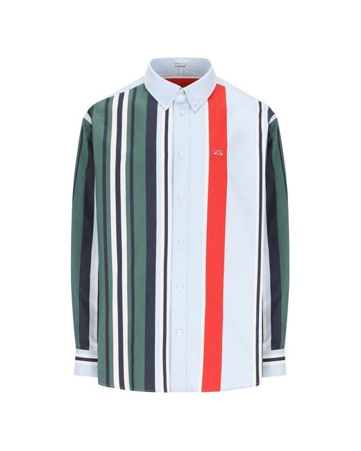 Loewe Blue Anagram Striped Shirt for men