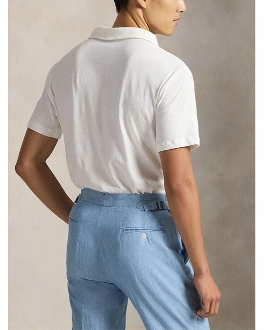 Polo Ralph Lauren White Elegant Cotton-Linen Blend T-Shirt For for men