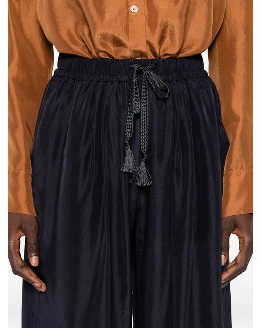 Forte_forte Blue Silk Drawstring Trousers