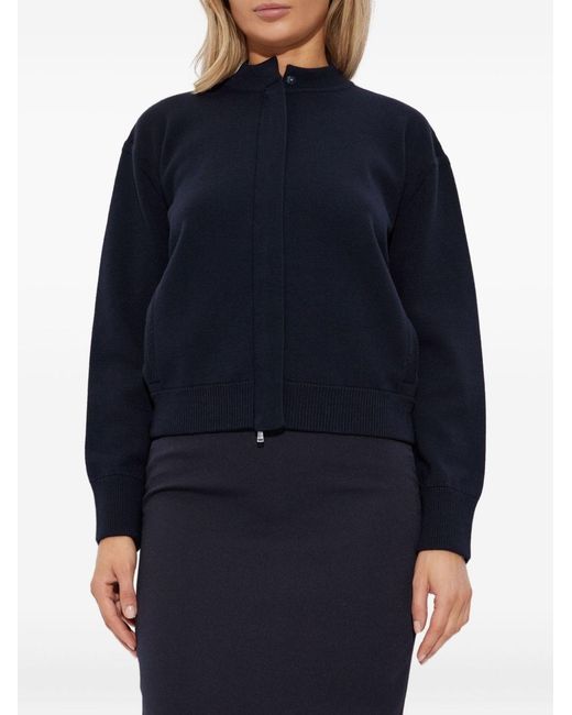 Max Mara Blue Wool Cardigan