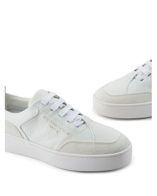 Emporio Armani White Leather Sneakers