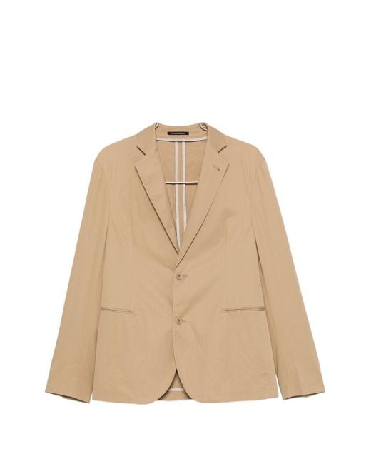 Emporio Armani Natural Cotton Single-Breasted Suit for men