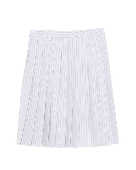 Miu Miu White Cotton Midi Skirt