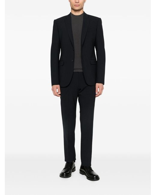 Emporio Armani Black Wool Single-Breasted Suit for men