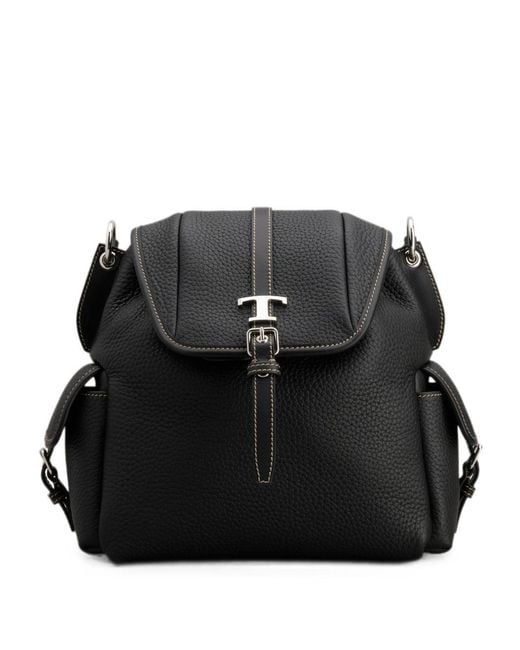 Tod's Black T Timless Mini Leather Backpack